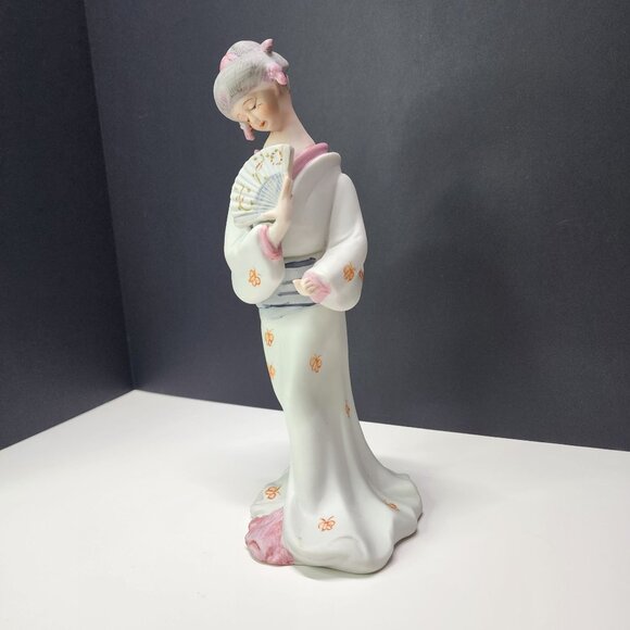 Vintage Ardco Bisque Porcelain Geisha Girl Figurine Hand Painted 9'' Taiwan - Picture 5 of 9